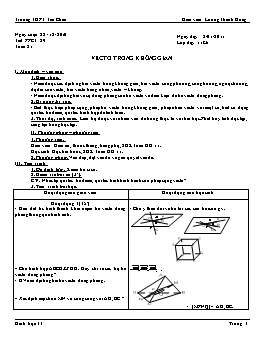Giáo án Hình 11 cơ bản tiết 29: Vectơ trong không gian