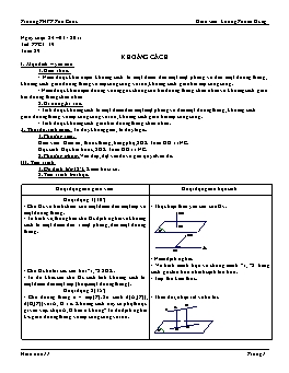 Giáo án Hình 11 cơ bản tiết 39: Khoảng cách