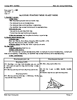 Giáo án Hình 11 nâng cao tiết 18: Đại cương về đường thẳng và mặt phẳng