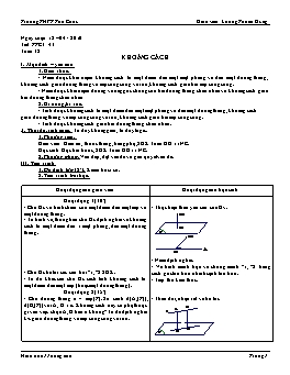 Giáo án Hình 11 nâng cao tiết 43: Khoảng cách