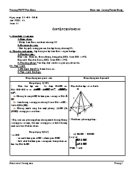 Giáo án Hình 11 nâng cao tiết 45: Ôn tập chương III