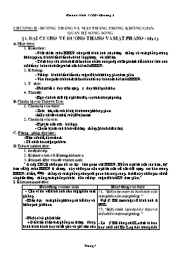 Giáo án Hình 11CB - Chương II: Đường thẳng và mặt phẳng trong không gian