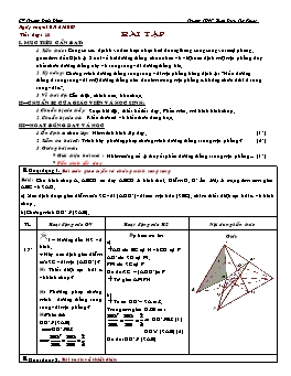 Giáo án Hình học 11 - Chương 2 - Tiết 18: Bài tập