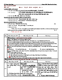 Giáo án Hình học 11 - Chương 2 - Tiết 22: Bài tập ôn học kì I