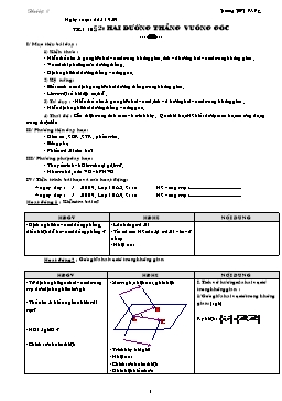 Giáo án Hình học 11 - Chương 3 - Bài 2: Hai đường thẳng vuông góc