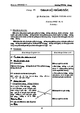 Giáo án Hình học 11 - Chương 3: Quan hệ vuông góc