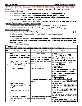 Giáo án Hình học 11 - Chương 3 - Tiết 28: Vectơ trong không gian