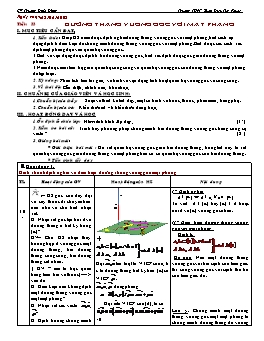 Giáo án Hình học 11 - Chương 3 - Tiết 33: Đường thẳng vuông góc với mặt phẳng