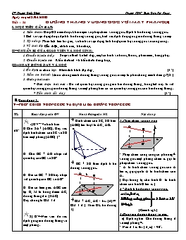 Giáo án Hình học 11 - Chương 3 - Tiết 34: Đường thẳng vuông góc với mặt phẳng (tt)