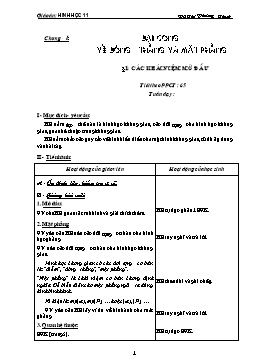 Giáo án Hình học 11 - Chương I: Đại cương về đường thẳng và mặt phẳng