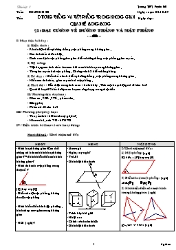 Giáo án Hình học 11 - Chương II - Bài 1: Đại cương về đường thẳng và mặt phẳng