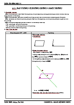 Giáo án Hình học 11 - Chương II: Quan hệ song song