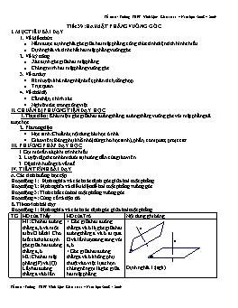 Giáo án Hình học 11 - Chương III - Tiết 39: Hai mặt phẳng vuông góc
