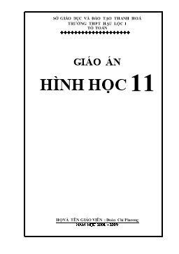 Giáo án Hình học 11 chương trình nâng cao - Cả năm