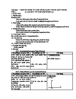 Giáo án Hình học 11 nâng cao - Chương 1: Phép dời hình và phép đồng dạng trong mặt phẳng