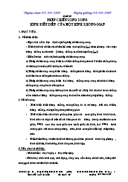 Giáo án Hình học 11 - Nâng cao - Tiết 25: Phép chiếu song song hình biểu diễn của một hình không gian