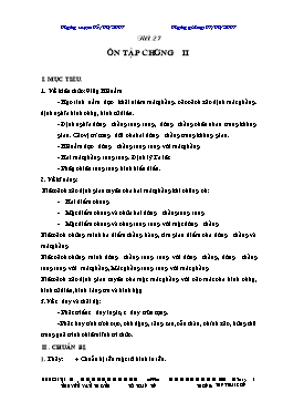 Giáo án Hình học 11 - Nâng cao - Tiết 27: Ôn tập chương II