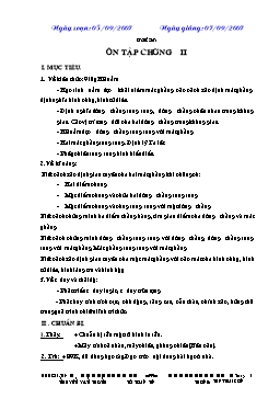 Giáo án Hình học 11 - Nâng cao - Tiết 28: Ôn tập chương II