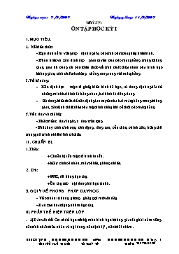 Giáo án Hình học 11 - Nâng cao - Tiết 29: Ôn tập học kỳ I