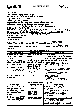 Giáo án Hình học 11 NC - Tiết 9: Phép vị tự