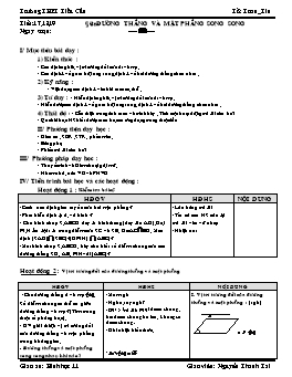 Giáo án Hình học 11 tiết 17, 18, 19: Đường thẳng và mặt phẳng song song