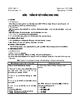 Giáo án Hình học 11 tiết 17, 18: Đường thẳng và mặt phẳng song song - Bài tập