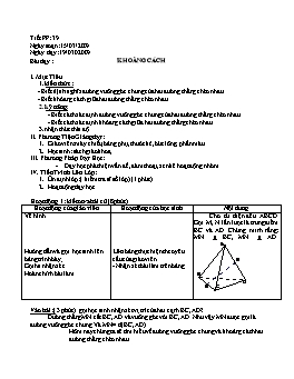 Giáo án Hình học 11 tiết 39: Khoảng cách