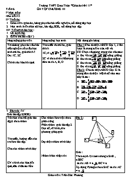 Giáo án Hình học 11 tiết 46: Ôn tập chương III