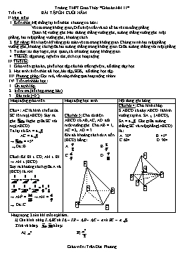 Giáo án Hình học 11 tiết 48: Bài tập ôn cuối năm