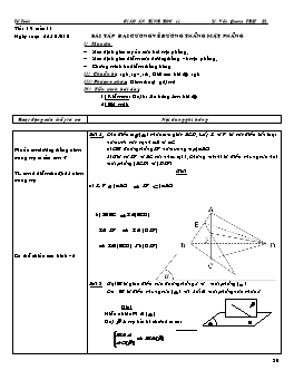 Giáo án Hình học 11 - Tuần 11 - Tiết 19: Bài tập đại cươngvề đường thẳng mặt phẳng