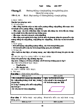 Giáo án Hình học cơ bản 11 - Chương II: Đường thẳng và mặt phẳng trong không gian. Quan hệ song song.