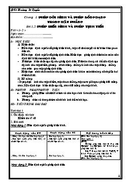 Giáo án Hình học lớp 11 CB - Chương I: Phép dời hình và phép đồng dạng trong mặt phẳng