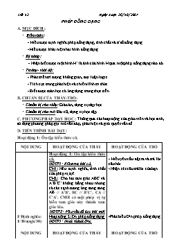 Giáo án Hình học lớp 11 tiết 12: Phép đồng dạng