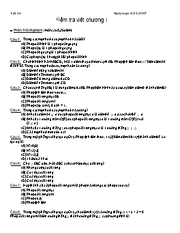 Giáo án Hình học lớp 11 tiết 14: Kiểm tra viết chương I
