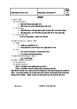 Giáo án Hình học lớp 11 tiết 3: Phép dời hình