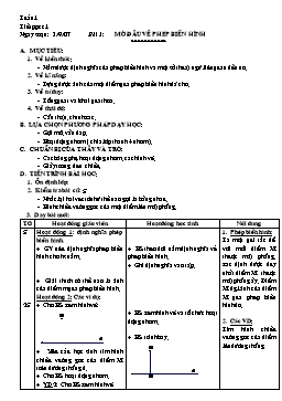 Giáo án Hình học NC 11 tiết 1: Mở đầu về phép biến hình