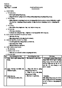 Giáo án Hình học NC 11 tiết 11: Phép đồng dạng