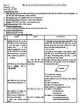 Giáo án Hình học NC 11 tiết 15, 16: Đại cương về đường thẳng và mặt phẳng