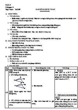 Giáo án Hình học NC 11 tiết 8: Hai hình bằng nhau