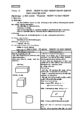 Giáo án Hình lớp 11 nâng cao tiết 15 - 18: Đại cương về đường thẳng và mặt phẳng