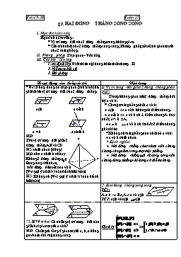 Giáo án Hình lớp 11 nâng cao tiết 19, 20: Hai đường thẳng song song