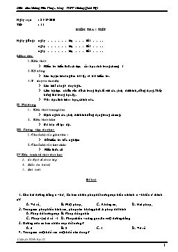 Giáo án Hình lớp 11 tiết 11: Kiểm tra 1 tiết