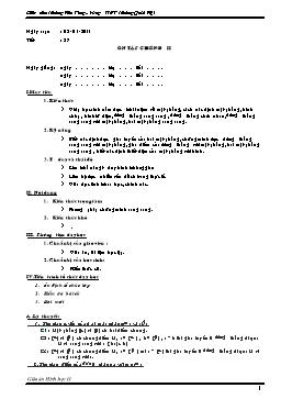 Giáo án Hình lớp 11 tiết 27: Ôn tập chương II