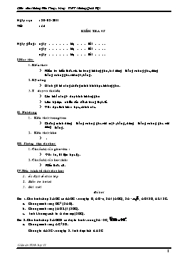 Giáo án Hình lớp 11 tiết 35: Kiểm tra 45 phút