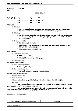 Giáo án Hình lớp 11 tiết 5: Phép quay