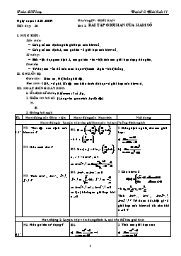 Giáo án môn Đại số & Giải tích 11 tiết 56: Bài tập giới hạn của hàm số