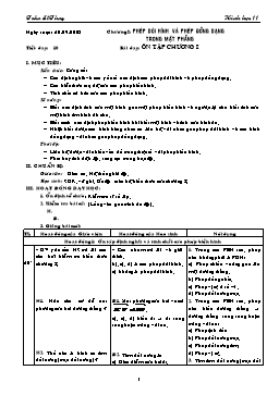 Giáo án môn Hình học 11 CB tiết 10: Ôn tập chương I