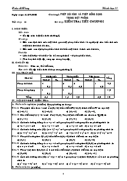 Giáo án môn Hình học 11 CB tiết 11: Kiểm tra 1 tiết chương I