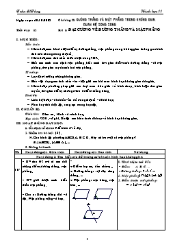 Giáo án môn Hình học 11 CB tiết 12: Đại cương về đường thẳng và mặt phẳng