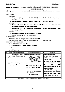 Giáo án môn Hình học 11 CB tiết 18: Bài tập đường thẳng và mặt phẳng song song